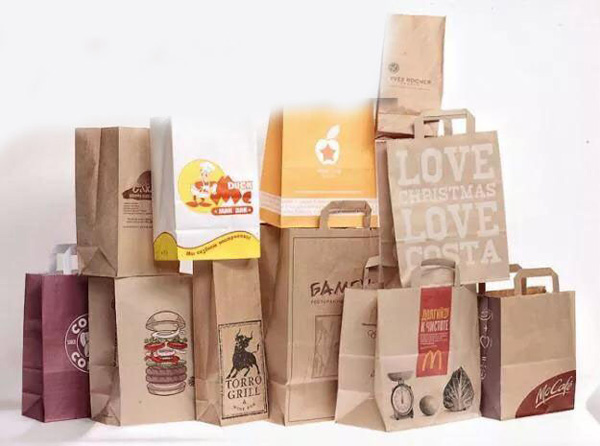Túi giấy Kraft với thiết kế quai xách giấy thích hợp đựng thực phẩm, đồ lưu niệm trọng lượng nhẹ