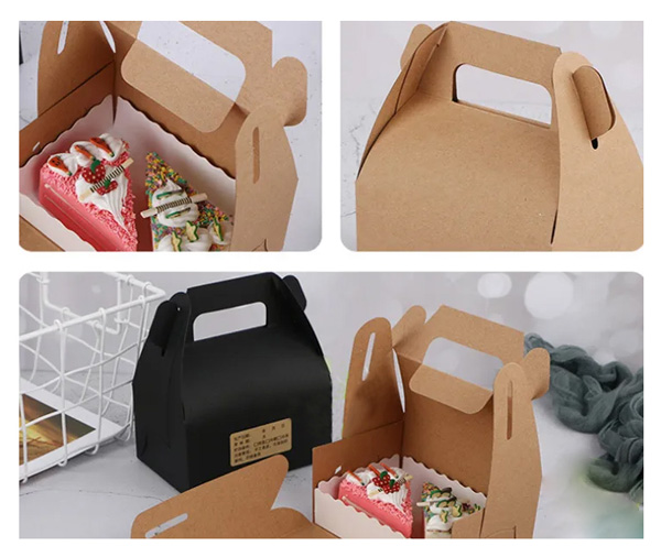 Mẫu túi giấy Kraft gấp dạng hộp đựng bánh chắc chắn